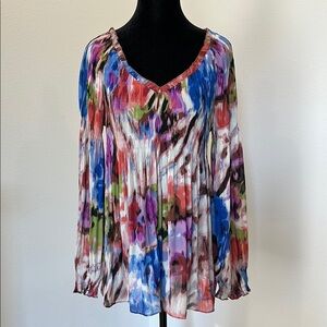 Vibrant Multicolor Abstract Stretch Women's Top